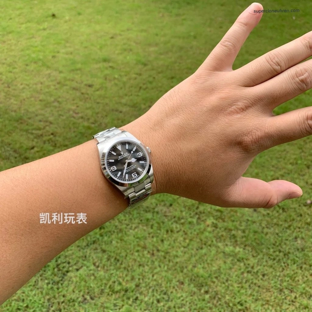 Super Clone Rolex Explorer m214270-0003 schwarzes Zifferblatt Edelstahlband 39 mm