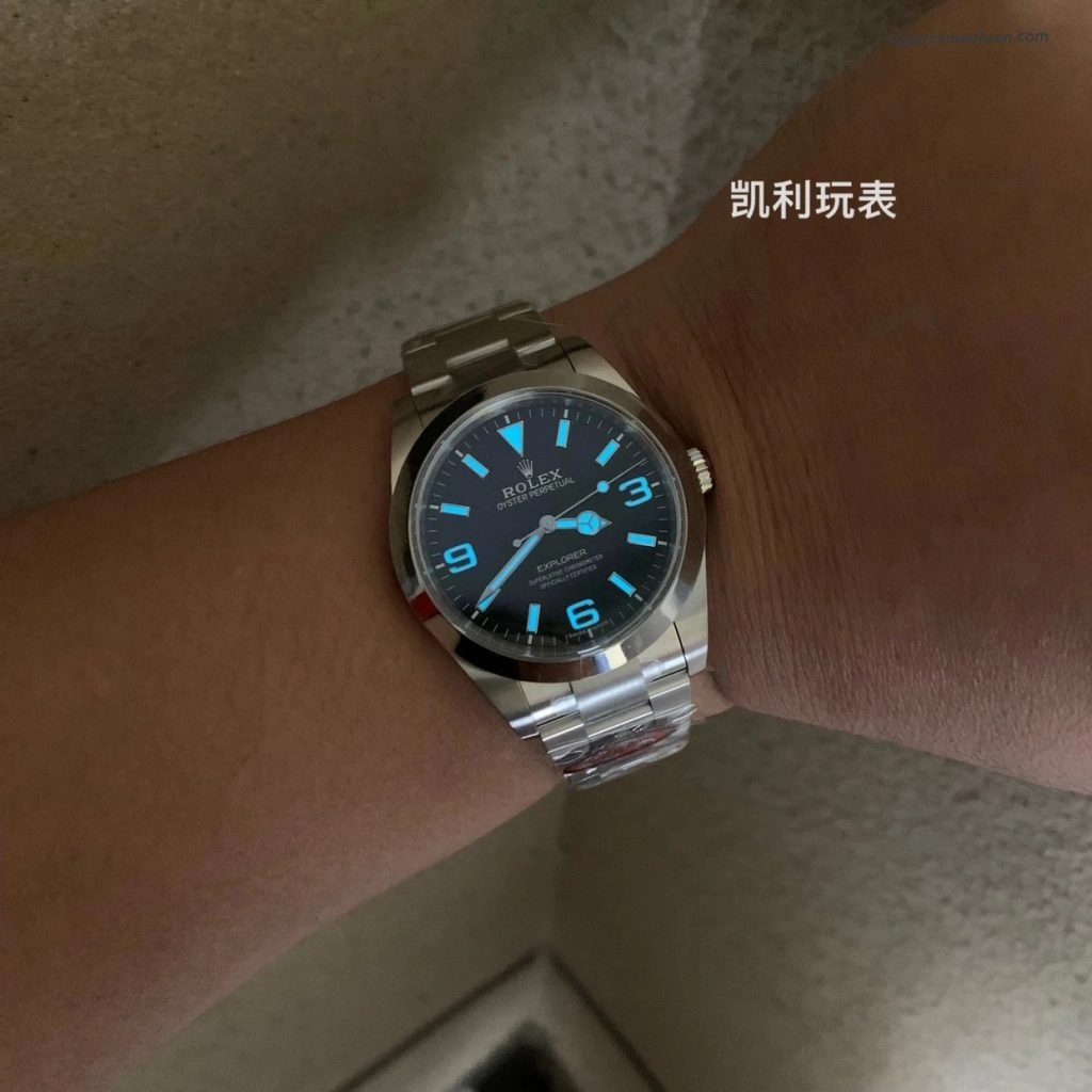 Super Clone Rolex Explorer m214270-0003 schwarzes Zifferblatt Edelstahlband 39 mm