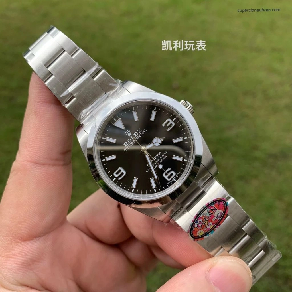 Super Clone Rolex Explorer m214270-0003 schwarzes Zifferblatt Edelstahlband 39 mm