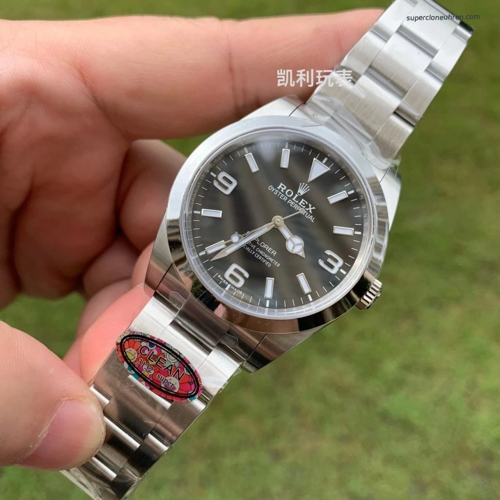 Super Clone Rolex Explorer m214270-0003 schwarzes Zifferblatt Edelstahlband 39 mm