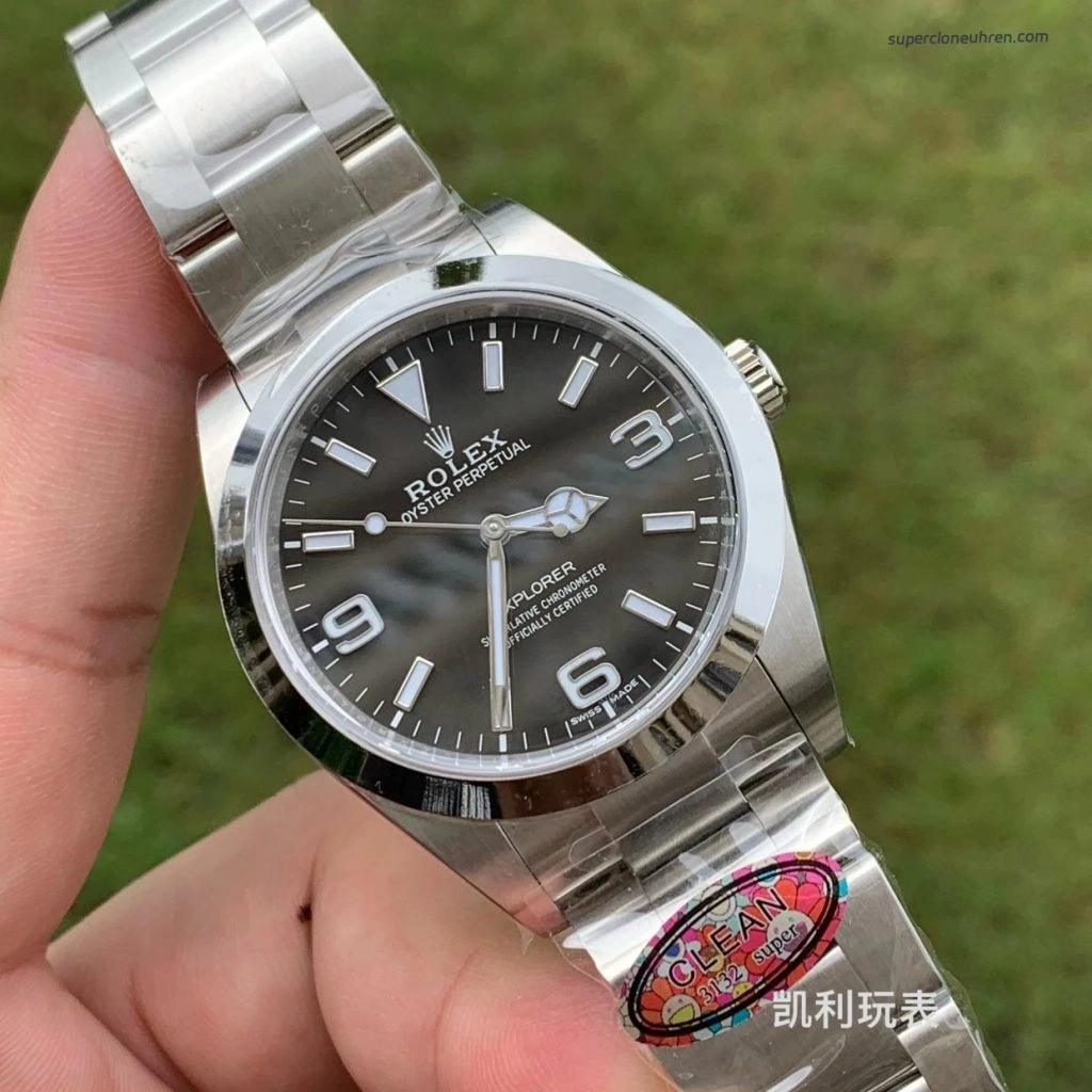Super Clone Rolex Explorer m214270-0003 schwarzes Zifferblatt Edelstahlband 39 mm