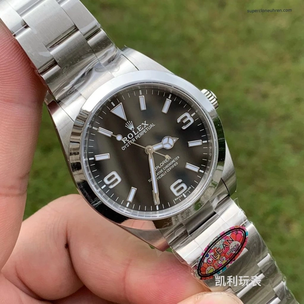 Super Clone Rolex Explorer m214270-0003 schwarzes Zifferblatt Edelstahlband 39 mm