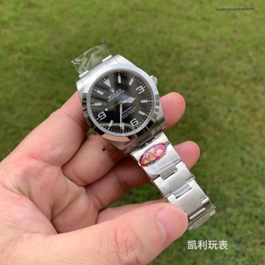 Super Clone Rolex Explorer m214270-0003 schwarzes Zifferblatt Edelstahlband 39 mm