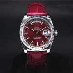 Premium Replica Uhr Rolex Day-Date 118139 mit Kirschrot-Zifferblatt 36mm