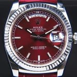 Premium Replica Uhr Rolex Day-Date 118139 mit Kirschrot-Zifferblatt 36mm