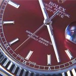 Premium Replica Uhr Rolex Day-Date 118139 mit Kirschrot-Zifferblatt 36mm