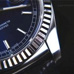 Premium Replica Uhr Rolex Day-Date 118139-L-FC blaues Zifferblatt mit Lederband 36mm