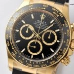 Super Clone Rolex Daytona m126518ln-0008 Goldoptik mit schwarzem Kautschukband 40mm