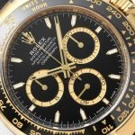 Super Clone Rolex Daytona m126518ln-0008 Goldoptik mit schwarzem Kautschukband 40mm