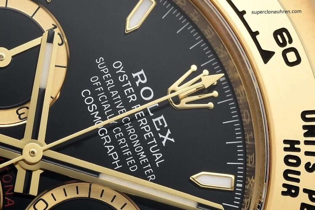 Super Clone Rolex Daytona m126518ln-0008 Goldoptik mit schwarzem Kautschukband 40mm