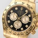 1:1 Super Clone Uhr Rolex Daytona m126508-0003 Gelbgold mit schwarzem Zifferblatt 40mm
