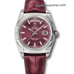 Premium Replica Uhr Rolex Day-Date 118139 mit Kirschrot-Zifferblatt 36mm