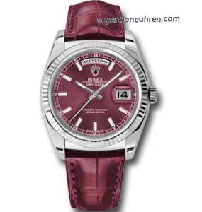 Premium Replica Uhr Rolex Day-Date 118139 mit Kirschrot-Zifferblatt 36mm