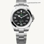 Super Clone Rolex Air-King M126900-0001 schwarzes Zifferblatt 40mm