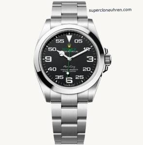 Super Clone Rolex Air-King M126900-0001 schwarzes Zifferblatt 40mm