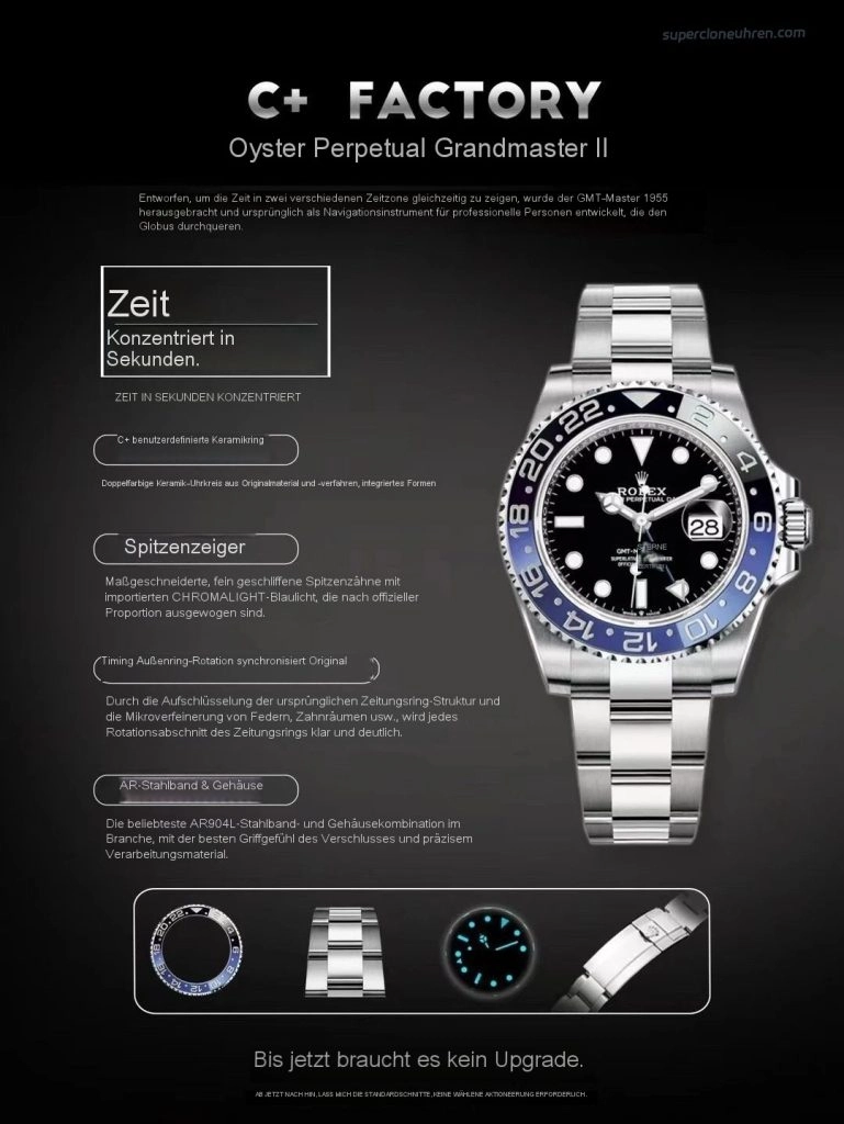 Premium Replica Uhr Rolex GMT-Master II m126710blnr-0003 Batman-Lünette Oysterband 40mm