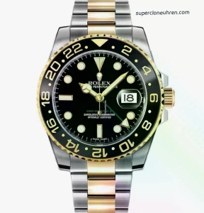 Premium Replica Uhr Rolex GMT-Master II 116713-LN-78203 Bicolor mit grünem GMT-Zeiger 40 mm
