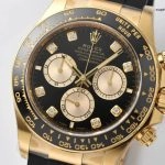 Premium Replica Uhr Rolex Daytona m126518ln-0006 Oysterflex Schwarz-Gold 40mm