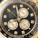 Premium Replica Uhr Rolex Daytona m126518ln-0006 Oysterflex Schwarz-Gold 40mm