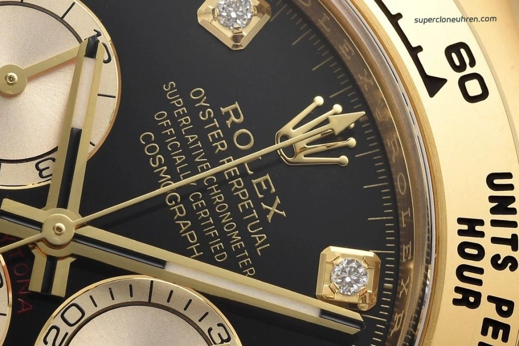 Premium Replica Uhr Rolex Daytona m126518ln-0006 Oysterflex Schwarz-Gold 40mm