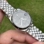 Premium Replica Uhr Rolex Datejust m278274-0008 graues Diamant-Zifferblatt Edelstahlband 31mm