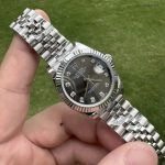 Premium Replica Uhr Rolex Datejust m278274-0008 graues Diamant-Zifferblatt Edelstahlband 31mm
