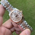 Premium Replica Uhr Rolex Datejust m278271-0024 Roségold-Zifferblatt mit Diamanten 31mm