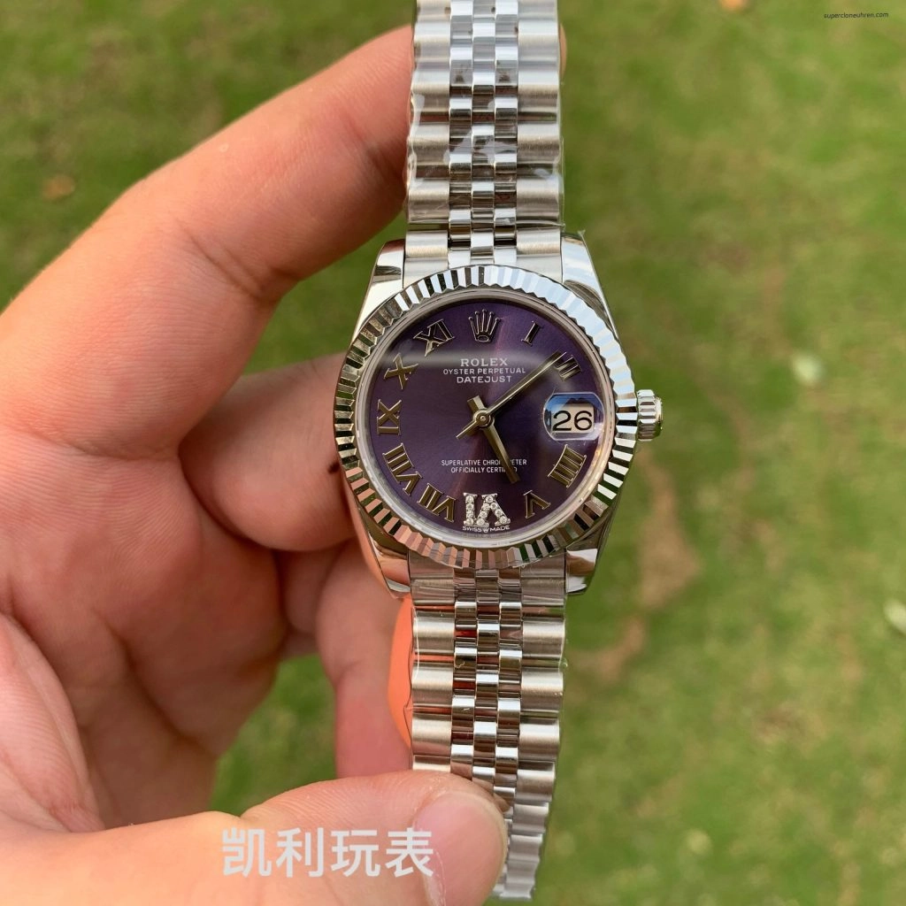 1:1 Super Clone Uhr Rolex Datejust 278273 Olive-Zifferblatt mit Diamant-Indizes 31mm
