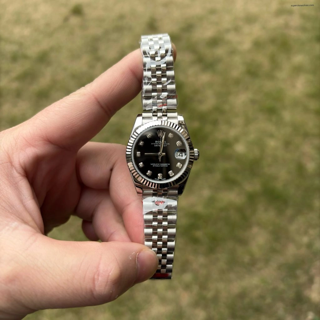 1:1 Super Clone Uhr Rolex Datejust 278273 Olive-Zifferblatt mit Diamant-Indizes 31mm