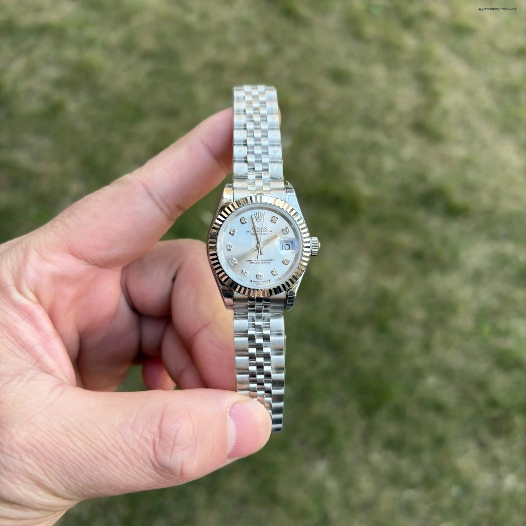 1:1 Super Clone Uhr Rolex Datejust 278273 Olive-Zifferblatt mit Diamant-Indizes 31mm