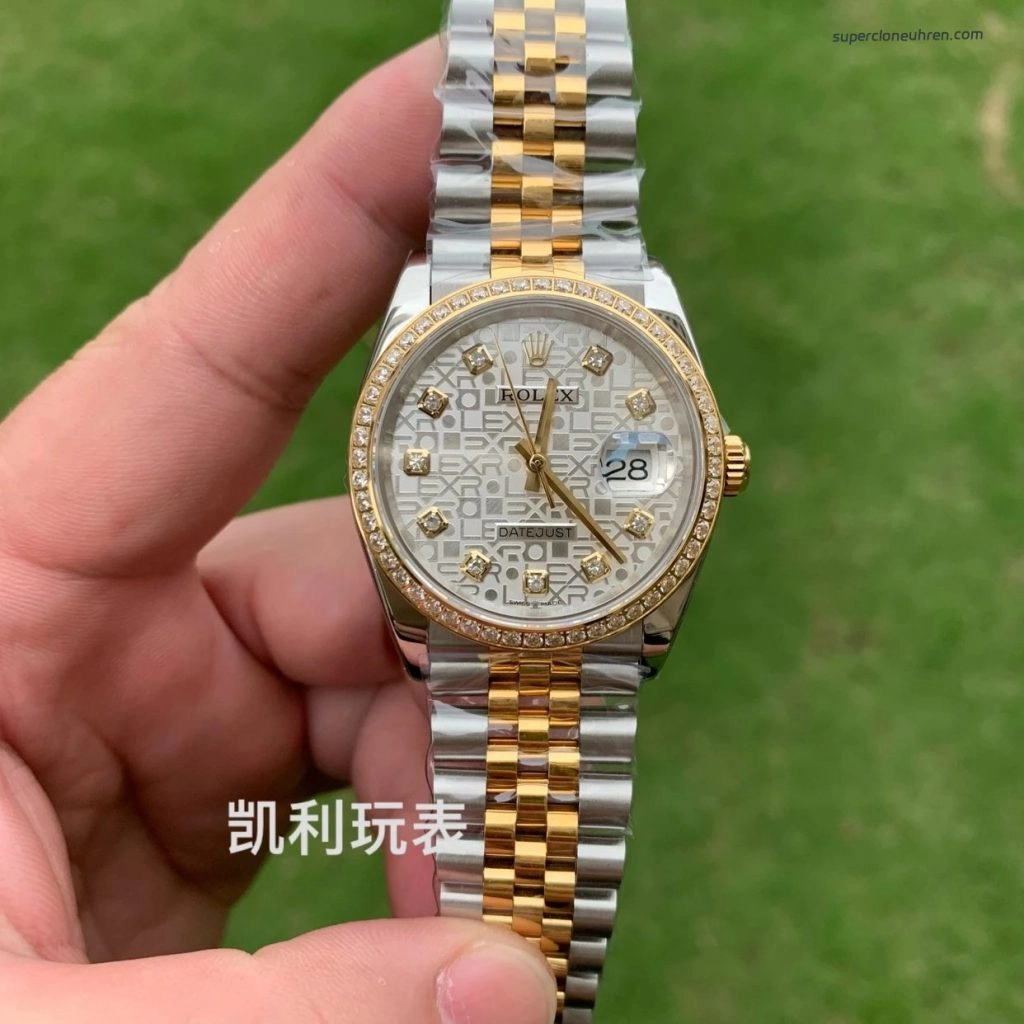 1:1 Super Clone Uhr Rolex Datejust 278273 Olive-Zifferblatt mit Diamant-Indizes 31mm