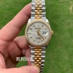 1:1 Super Clone Uhr Rolex Datejust 278273 Olive-Zifferblatt mit Diamant-Indizes 31mm