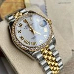 1:1 Super Clone Uhr Rolex Datejust 278273 Olive-Zifferblatt mit Diamant-Indizes 31mm