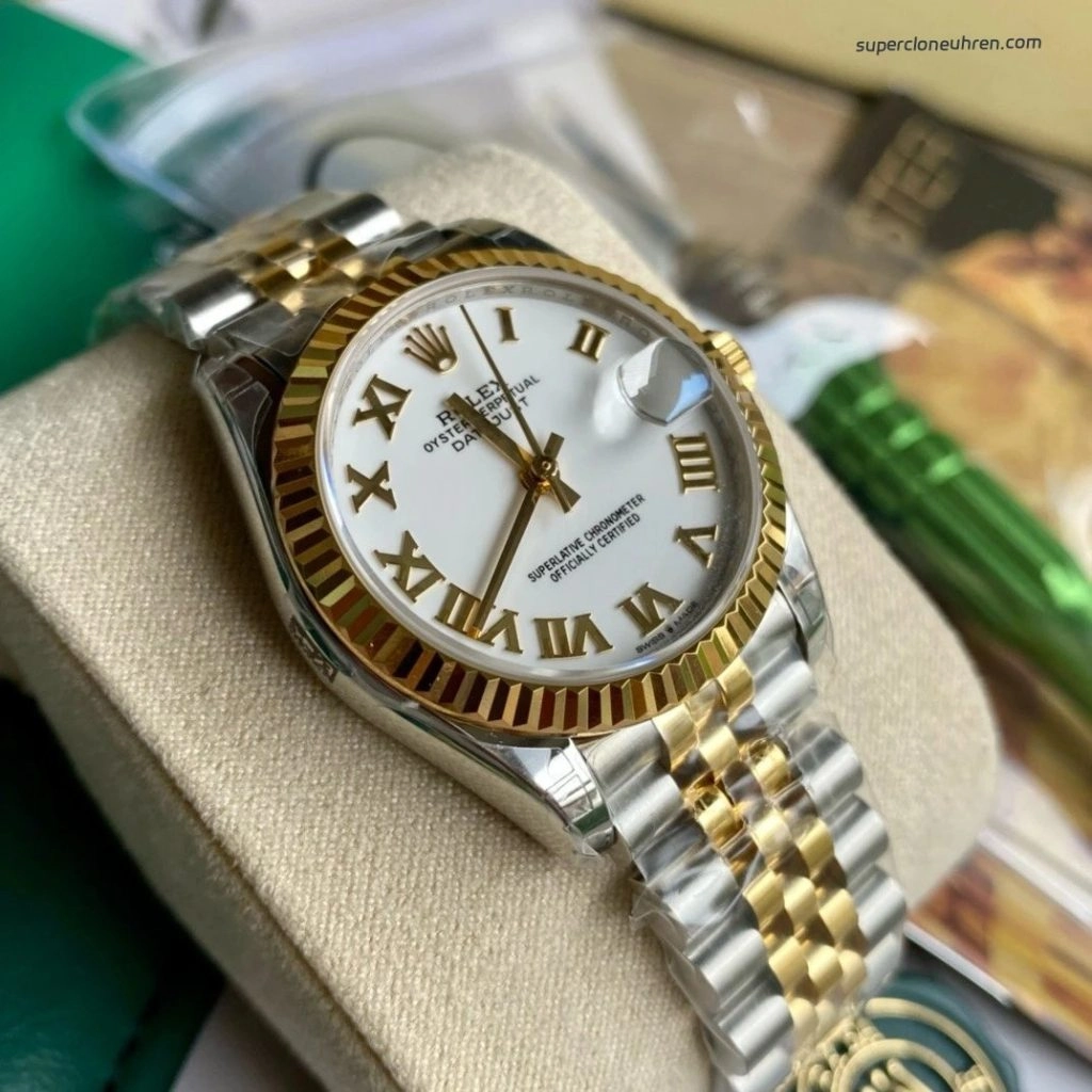 1:1 Super Clone Uhr Rolex Datejust 278273 Olive-Zifferblatt mit Diamant-Indizes 31mm