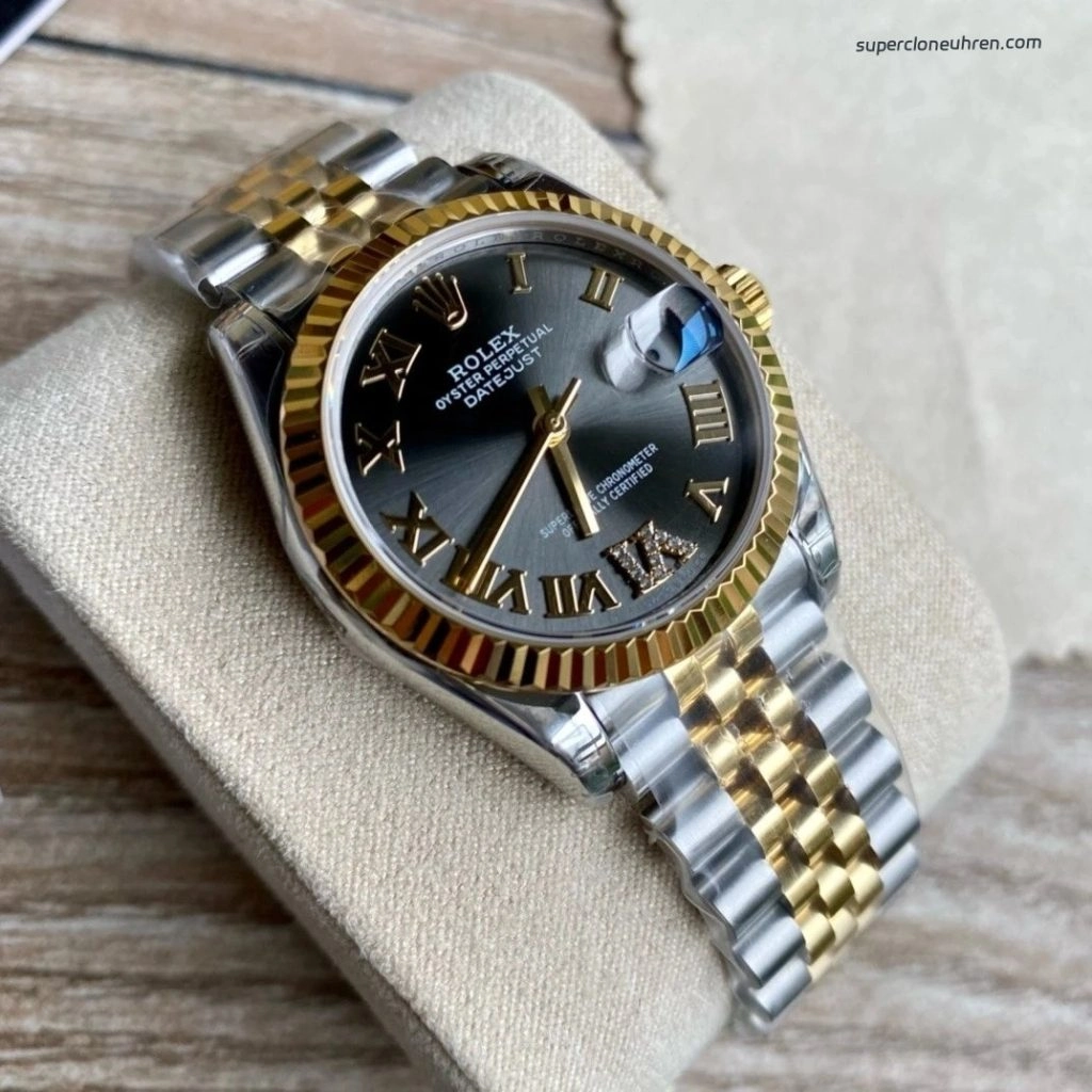 1:1 Super Clone Uhr Rolex Datejust 278273 Olive-Zifferblatt mit Diamant-Indizes 31mm