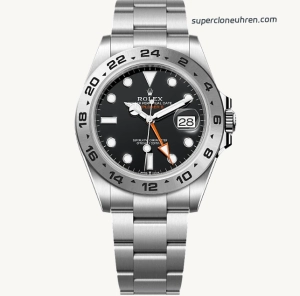 Premium Replica Uhr Rolex Explorer II m226570-0002 aus Oystersteel mit schwarzem Zifferblatt 42mm