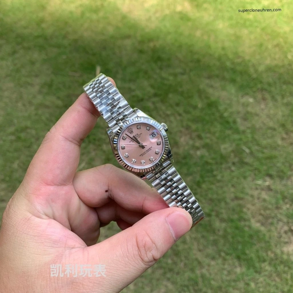 Super Clone Rolex Datejust m278274-0032 mit rosa Zifferblatt und Jubilé-Band 31 mm