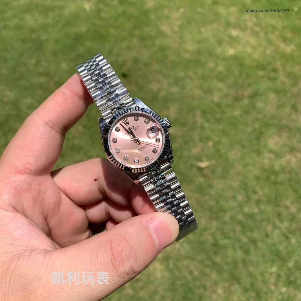 Super Clone Rolex Datejust m278274-0032 mit rosa Zifferblatt und Jubilé-Band 31 mm