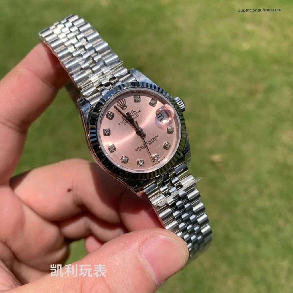 Super Clone Rolex Datejust m278274-0032 mit rosa Zifferblatt und Jubilé-Band 31 mm