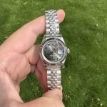 Super Clone Rolex Datejust M279174-0013 graues Zifferblatt mit römischen Ziffern Stahlband 28mm