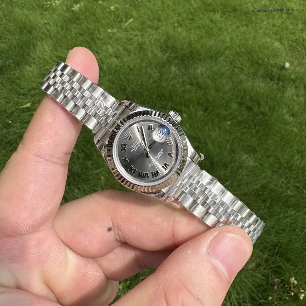 Super Clone Rolex Datejust M279174-0013 graues Zifferblatt mit römischen Ziffern Stahlband 28mm