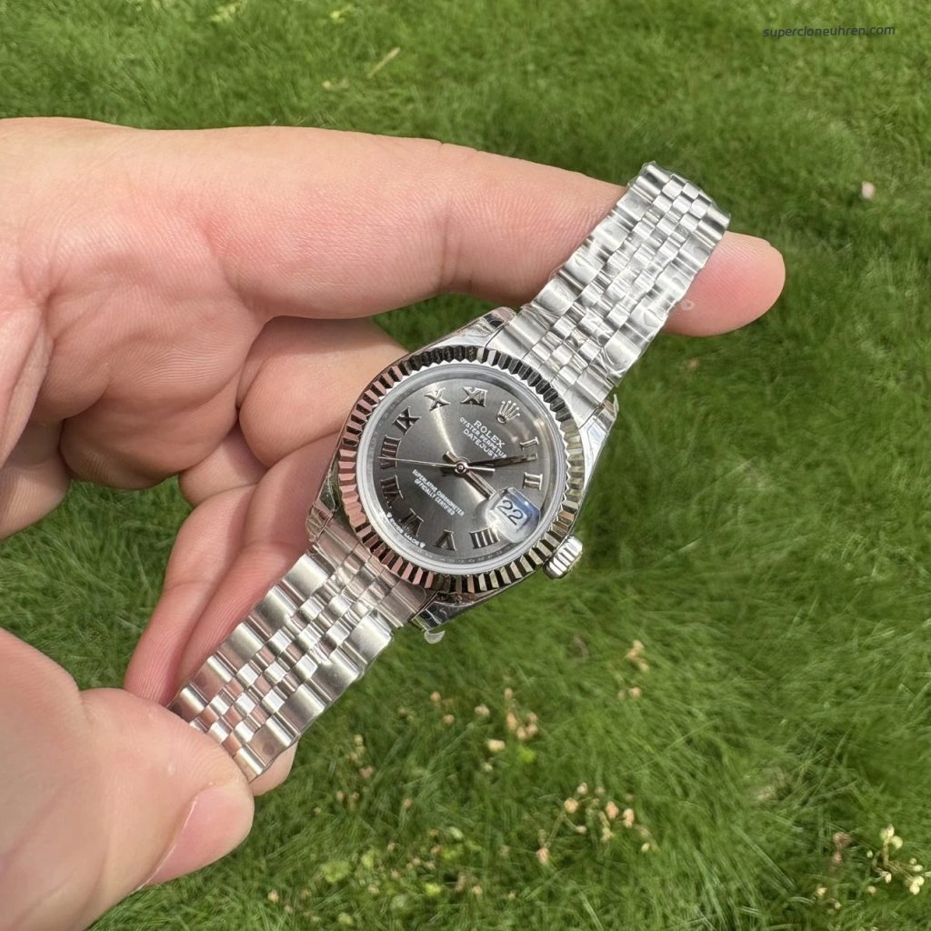 Super Clone Rolex Datejust M279174-0013 graues Zifferblatt mit römischen Ziffern Stahlband 28mm