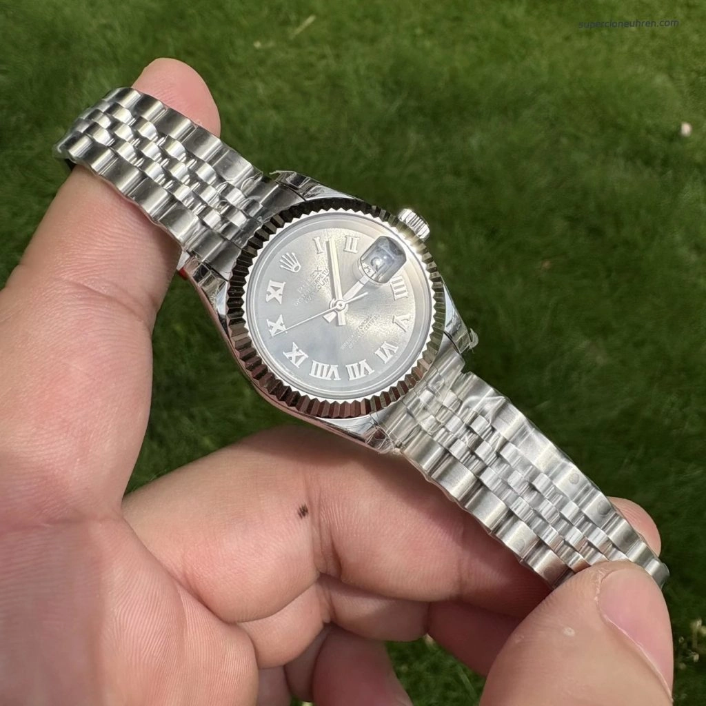 Super Clone Rolex Datejust M279174-0013 graues Zifferblatt mit römischen Ziffern Stahlband 28mm