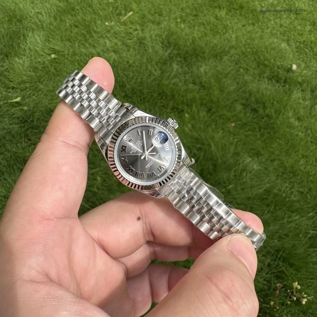 Super Clone Rolex Datejust M279174-0013 graues Zifferblatt mit römischen Ziffern Stahlband 28mm