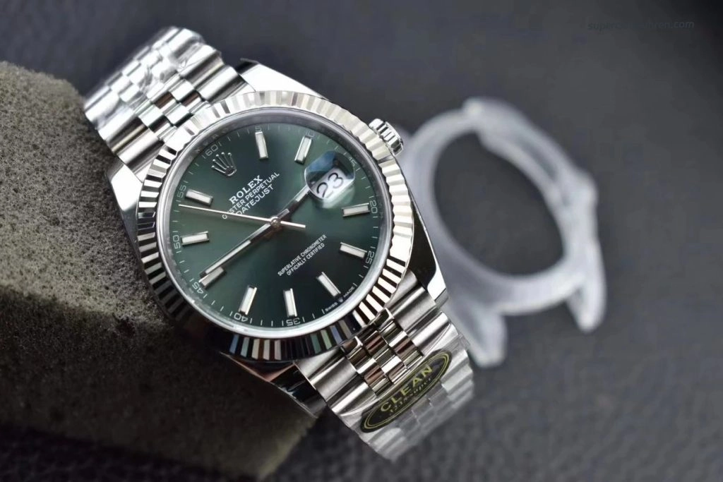 1:1 Super Clone Uhr Rolex Datejust m126334-0028 Mintgrünes Zifferblatt Jubilé-Band 41mm