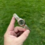 Premium Replica Uhr Rolex Datejust m279171-0007 Roségold-Grün 28mm