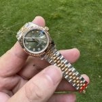 Premium Replica Uhr Rolex Datejust m279171-0007 Roségold-Grün 28mm