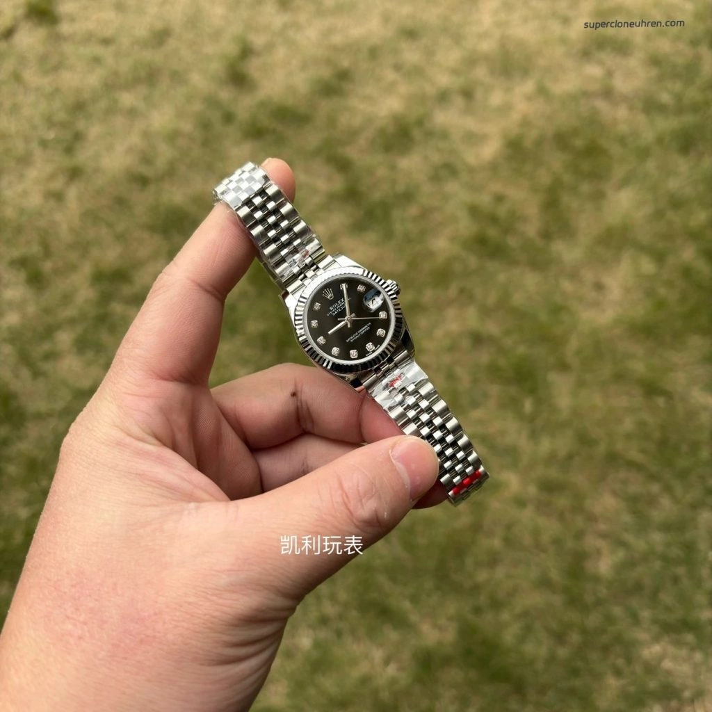 Premium Replica Uhr Rolex Datejust m178274-0014 schwarzes Zifferblatt Edelstahl 31mm