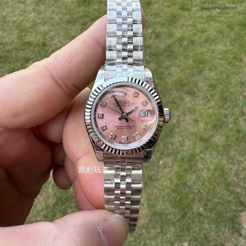 Premium Replica Uhr Rolex Lady-Datejust m279174-0003 Eisbeerenrosa Zifferblatt 28mm