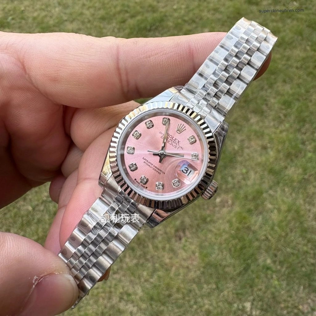 Premium Replica Uhr Rolex Lady-Datejust m279174-0003 Eisbeerenrosa Zifferblatt 28mm